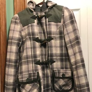 Billabong plaid wool coat